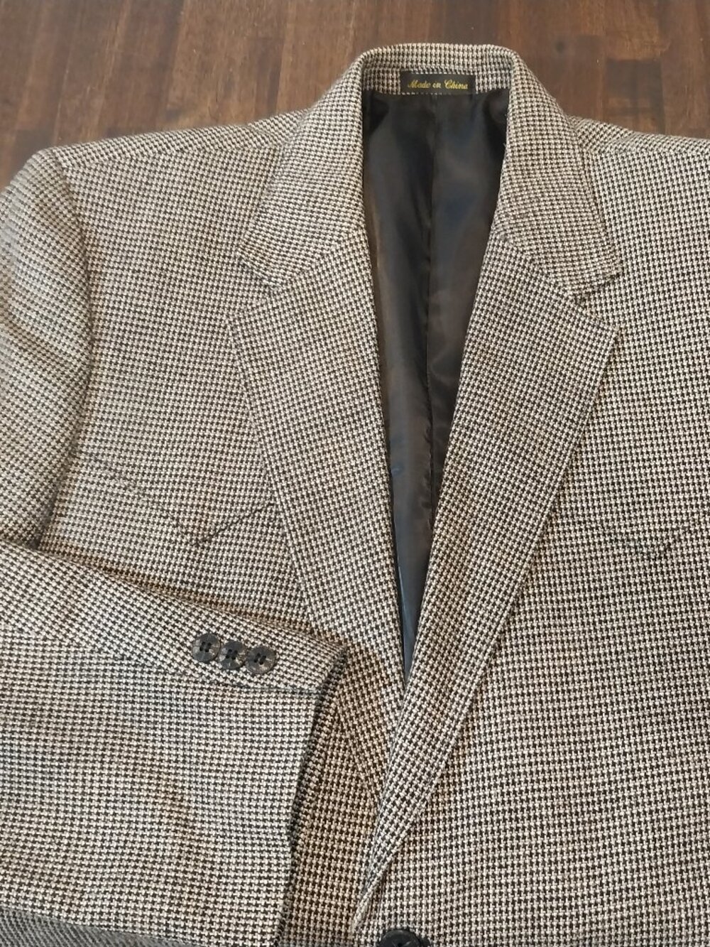 Circle S Dallas Western Blazer 44L 100% Silk Gray Houndstooth Sport Coat Cowboy.